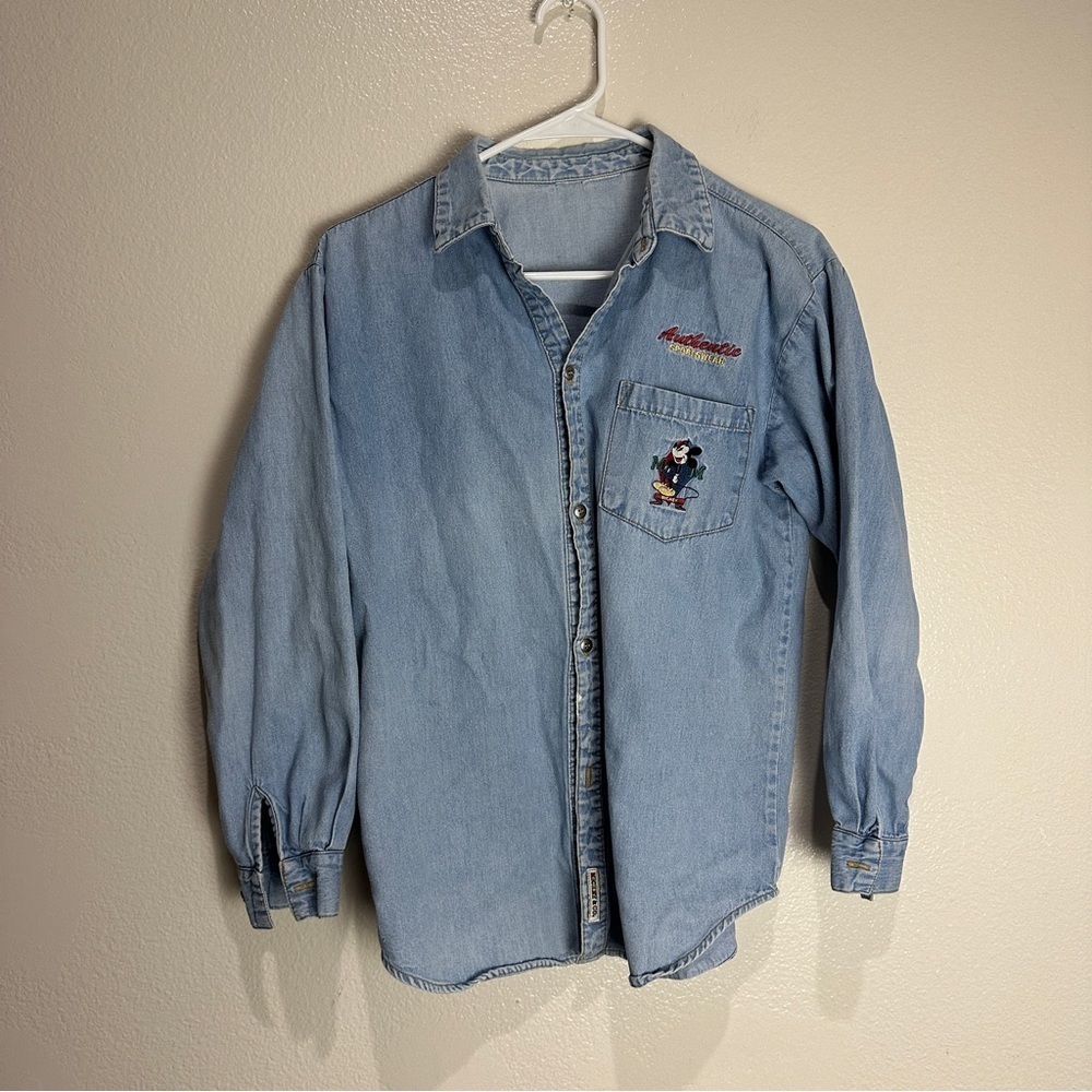 Mickey Sportswear Denim Button Up Shirt Vintage